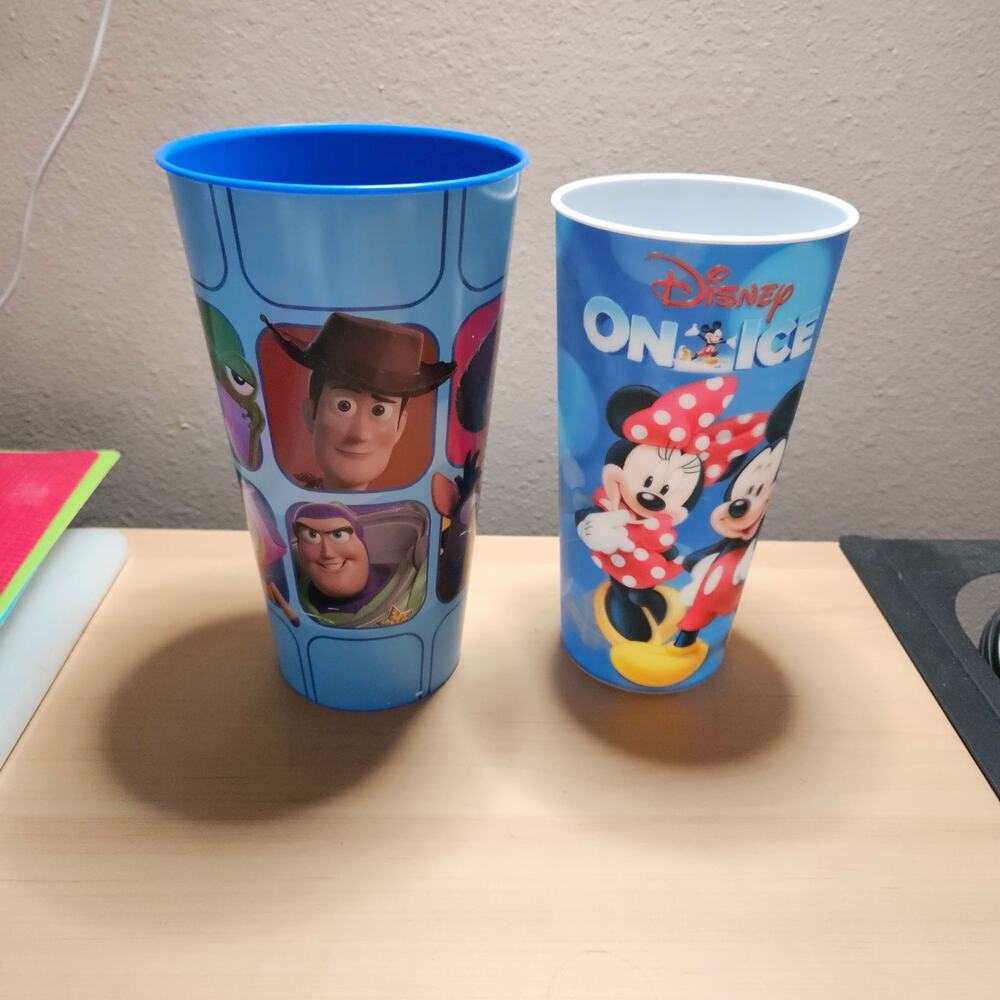 Disney Pixar Toy Story 5 & Disney On Ice Souvenir Plastic Cup Set